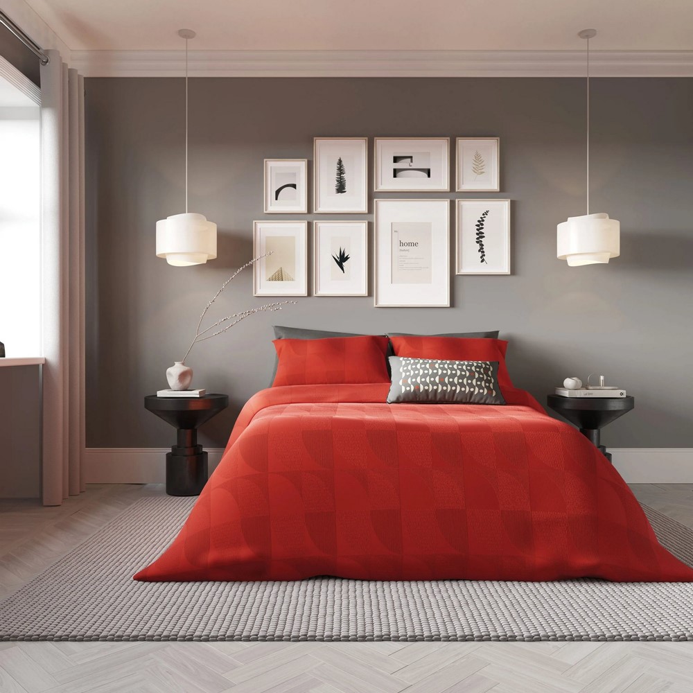 Axel Bedding by Helena Springfield x Simply Scandi in Scarlet Red